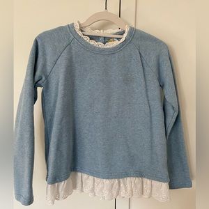 Boden Girls Broderie Trim Sweatshirt (kids size 11/12)